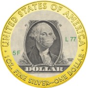 USA QUARANTINED ART - DOLLAR BILL GEORGE WASHINGTON FACE MASK series CORONAVIRUS American Silver Eagle 2020 Walking Liberty $1 Silver coin Gold plated 1 oz